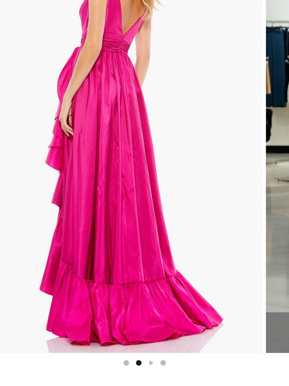 Mac Duggal High Low Taffeta High Low Evening Dress Magenta - Picture 3 of 8